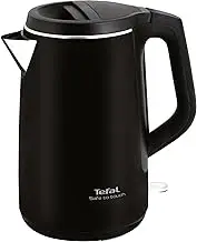 Tefal Safe to Touch KO3718 | Double-Walled | 1.5 L | Assistant Lid | 360° Rotating Opening | Black