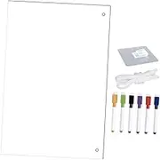 HOMSFOU 1 Set Dry Erase Board with Markers and Hooks Clear Office Memo Board for Easy Daily Organization Elegant Design for Home Office Use Easy to Clean and Maintain