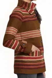 NWT Pendleton Women's Archive Toboggan Striped Wool Coat Size Med MSRP $549 NEW