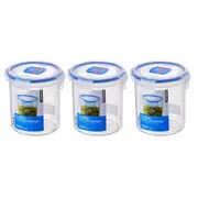 3x Locknlock 700ml Airtight Classic Round Food Container Storage Organiser Tall