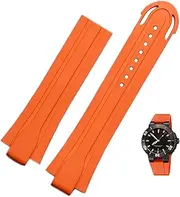 [FULNES] 24mm*12mm Lug End Rubber Waterproof Watchband For Oris Wristband Silicone Watch Strap Stainless Steel Folding Clasp