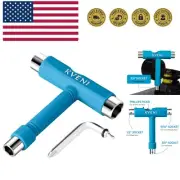 Portable Blue Skateboard Tool - 3 Sockets, Allen Key & Phillips Wrench Included