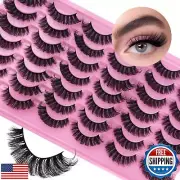 False Mink Lashes D Curl Wispy Lashes 21Pairs Cat-eye False Eyelashes Fluffy