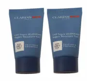 Clarins Men Non Oily Super Moisture Gel Freshness 12ml x2 =24ml Sealed Travel