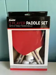 New Franklin Ping Pong Table Tennis Paddles 2 Player Set Paddle With 3 Balls