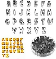 DS. DISTINCTIVE STYLE Fondant Letter Cutters Set of 26 - A to Z Alphabet Cookie Cutters Metal Letter Cookie Cutters 1 Inch for Cutting Pastries, Dough, etc.