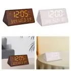 Digital Alarm Clock Wood Decor LED Digital Clock for Bedroom Office Table