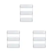 3x Boxsweden 33cm Crystal Shelf 3-Tier Rack/Holder Home Storage Organiser Clear