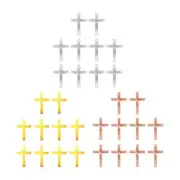 10 Pieces Acrylic Cross Cake Topper Decor Luxury DIY Cake Supplies for Festivals