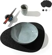 chillify Table Coaster Set of 6 | Non-Slip, Heat-Resistant, Washable Placemats | Suitable for Outdoor Use, Dark Grey, Set of 6