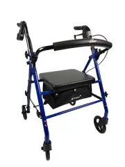 iLIVING ILG-800B Blue Rollator Walker – Heavy Duty, Adjustable, Easy-Fold Design