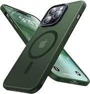 ELEPIK Stronger Magnetic for iPhone 12 Pro Case, [10 FT Military Grade Drop Tested] [Compatible with MagSafe] Slim Protective Matte Silicone iPhone 12 Pro Phone Case, Translucent Back, Green