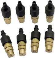 100Pcs Copper Atomizing Sprayer 4/7mm Barbed Hose Connection Misting Fog Cooling Nozzles Garden Irrigation Agriculture Sprinkler