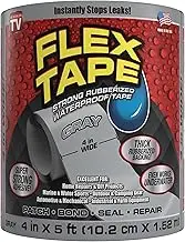 Flex Tape, 4 in x 5 ft, Gray, Original Thick Flexible Rubberized Waterproof Tape - Seal and Patch Leaks, Works Underwater, Indoor Outdoor Projects - Home RV Roof Plumbing and Pool Repairs