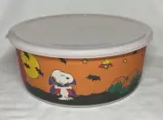 PEANUTS SNOOPY CHARLIE BROWN LINUS PUMPKIN PATCH HALLOWEEN STORAGE BOWL LID NEW