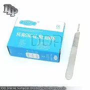100 Scalpel Blades #11 + 1 Scalpel handle # 3 Taxidermy surgical Dental Carving