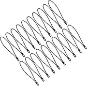 Perfk 20 Pieces Hook Bungee Cords Tarp Tie Heavy Duty Multifunctional 25cm Length Bungee Strap for Awing Gazebo Bike Outdoor Tents, Black