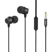M51 3.5mm Wired Control Earphone Metal Deep Bass Stereo Earbuds In-ear Sport Headphone with Mic BLACK COLOR