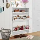 VEVOR Shoe Rack Storage Cabinet Organiser Shelf 3-tier Flip Drawers 3 Doors