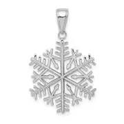 14k White Gold 3-D Snowflake Pendant