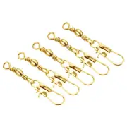 Fishing Barrel Swivel with Interlock Snap, 100Pcs 11lb Carbon Steel, Golden