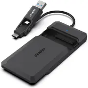 BENFEI 000346BK 2.5 Inch USB-C+USB-A to SATA Tool Free External HDD Enclosure