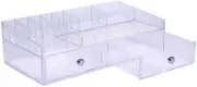 Idesign 3 Plastic Vanity, Compact Slim Storage Organization Drawers Set for Cosm