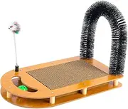 Kitty Scratch Board with Ball and Toys, Cat Scratching Pads, Kitty Climbing Posts, Indoor Cats Cardboard Scratcher, Cat Arch Self Groomer Cat Massager