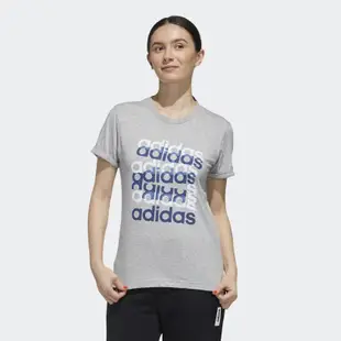 ADIDAS 愛迪達 休閒系列女款滿版LOGO 3D設計修身短T 休閒運動短袖 短袖 短T FM6156 廠商直送