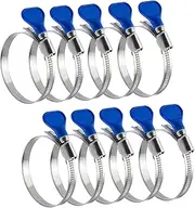 POWERTEC 70262 Stainless Steel Hose Clamp - 2-1/2 Inch, Adjustable, 10 Pack for Dust Collector, Dryer Vent & Pipe
