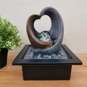 Water Fountain,Water Feature with Colored LED Light & Spinning Ball - Love Heart