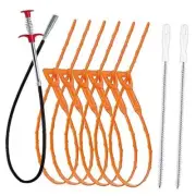 35.5inch Drain Clog Remover(1pcs), 25inch Drain Snake Hair Remover(6pcs) ＆