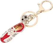 [WESIEVYA] Football Shoe Keychain Key Chain Decor Football Keychain Bag Hanging Ornament Key Ornament Backpack Ornament Soccer Key Chain Soccer Key Ring Football Rhinestone Keychain