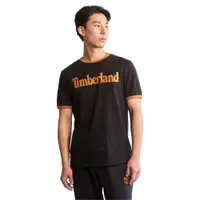 在飛比找ETMall東森購物網優惠-任-Timberland 男款黑色LOGO印花有機棉短袖T恤
