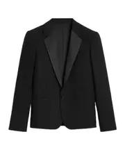 short tux jacket in wool and mohair FR38 black