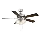 NEW! Sinclair II 44 in. Indoor Brushed Nickel LED Ceiling Fan with Light