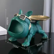 Cool French Green Bulldog Butler Décor Tray Big Mouth Dog Statue Storage Box