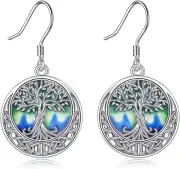 Tree of Life Sterling Silver Celtic B-Enamel Earrings Christmas Gifts for Women