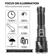 990000 High Lumens LED Tactical Flashlight Super Bright Rechargeable Light Torch