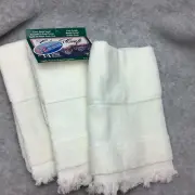 Lot of 3 Charles Craft Fingertip 14 Count Cross Stitch Towels White
