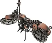 Levemolo Vintage Iron Motorcycle Model Retro Handicraft Decor for Office Home Durable Construction Motorcycle Enthusiasts for Desks Shelves