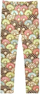 [Joisal] Donuts Multicolor Girls Pants, Ideal for Leggings for Teens, Little Girls Leggings, 4-10T