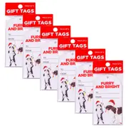 36pc Splosh Christmas Bright Gift Tags Set 300gsm Card 11.5cm Label White/Red