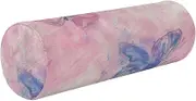 Amooorous Powder Blue Butterfly Decorative Bolster Pillows for Sofa Bed Neck Roll Pillow 17 Inch Round Pillow Insert Cylinder Decorative Pillows Bed Zippered Bolster Cover