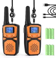 Adult Walkie Talkies 2 Pack, WokTok Rechargeable Long Range Walkie Talkies 2 Way