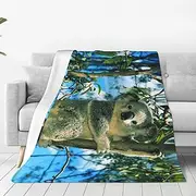ObabO Bear Koala Multi-Size Extra Soft Flannel Blanket(Vertical Model),Plush Sofa Blanket Is Light And Warm,Durable