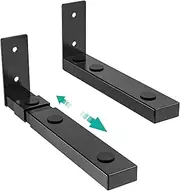 WALI Center Channel Speaker Wall Mount Dual Bracket Holder Stands, Hold up to 30 lbs, Arms Extend Adjustment from 7 to 11.5 inch (SLK201), Black