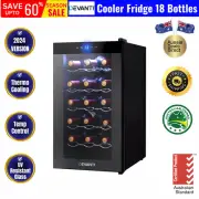 Devanti Wine Cooler Fridge 18 Bottles Glass Door No Frost Thermoelectric Fridge