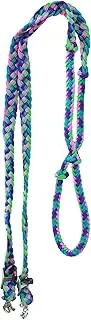 CHALLENGER Horse Roping Knotted Tack Western Barrel Reins Nylon Braided Purple Pink 607486