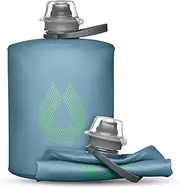 HydraPak Stow (500ml, 17oz) - Collapsible Water Bottle - Ultralight & Packable Travel Bottle, Flexible Ski, Hike, Bike or Climb Squeeze Flask - Tahoe Blue